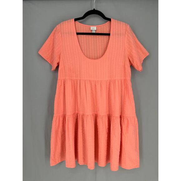 a new day Dresses & Skirts - A New Day Dress Womens Small Orange Mini Flowy Tiered Pockets Cottage Summer